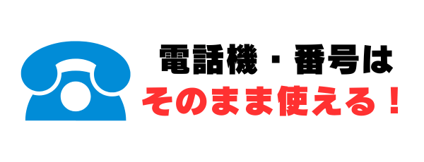 電話機・番号はそのまま使える！